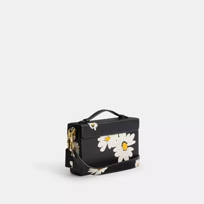 Shop Coach Tabby Box Bag With Floral Print In Brass/black Multi