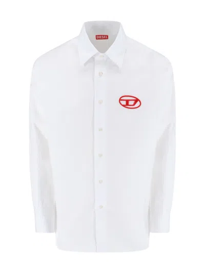 Shop Diesel 'oval-d' Logo Shirt In White