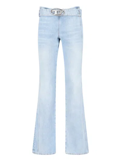 Shop Diesel 'd-ebbybelt 0jgaa' Bootcut Jeans In Light Blue