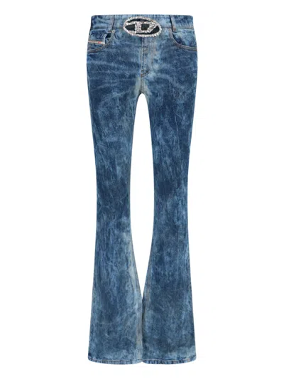 Shop Diesel '1969 D-ebbey 0pgal' Flared Jeans In Light Blue