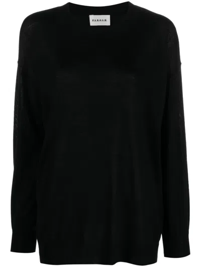 Shop P.a.r.o.s.h Wool And Silk Sweater In Black  