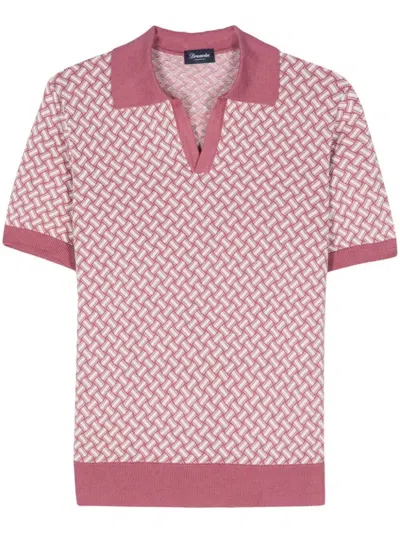Shop Drumohr Polo Shirt In Pink