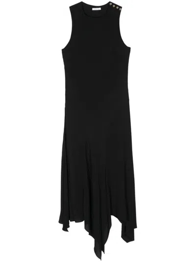 Shop Patrizia Pepe Asymmetric Dress In Black  
