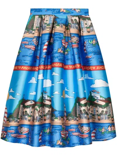 Shop Alessandro Enriquez Midi Skirt In Multi