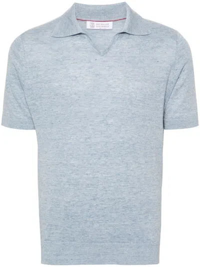 Shop Brunello Cucinelli Polo Shirt In Blue