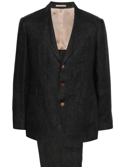Shop Brunello Cucinelli `easy` Suit In Gray