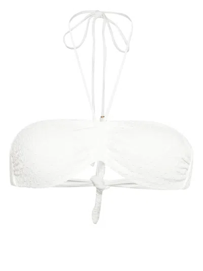 Shop Twinset Bandeau Bikini Top In White