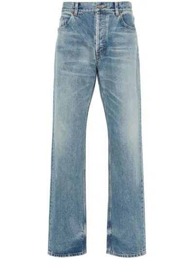 Shop Saint Laurent Relaxed Straight Jeans In Blue