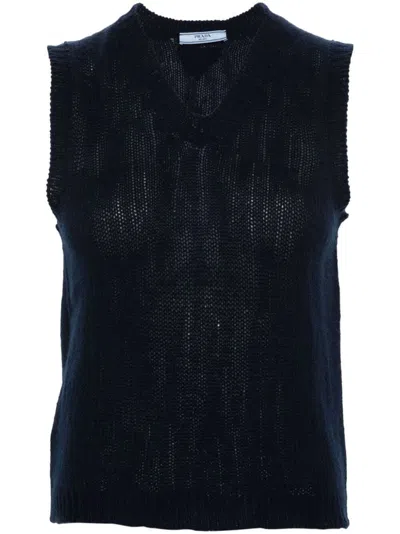 Shop Prada Sleeveless Top In Blue