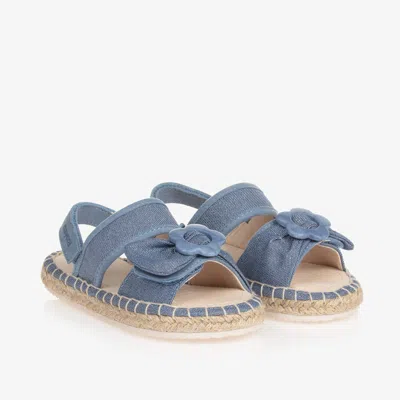 Shop Mayoral Girls Blue Canvas Velcro Sandals
