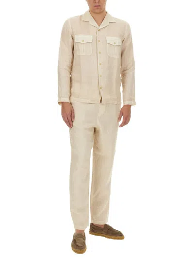 Shop 120% Lino Linen Pants In Ivory