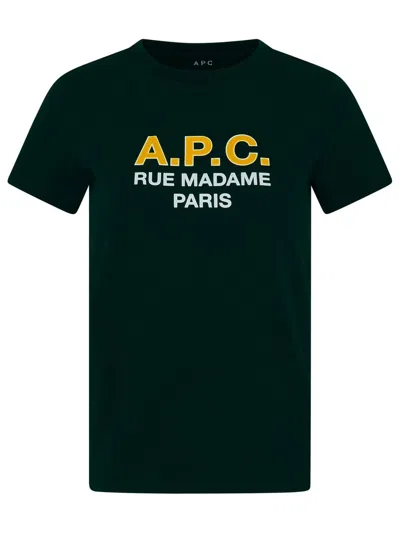 Shop Apc A.p.c. Green Cotton T-shirt