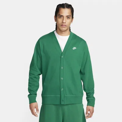 Shop Nike Men's Club Knit Fairway Cardigan In Green