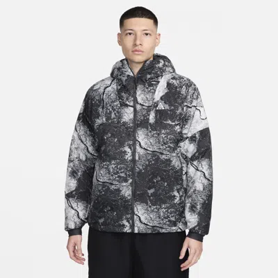 Shop Nike Men's  Acg "rope De Dope" Therma-fit Adv Allover Print Jacket In Grey