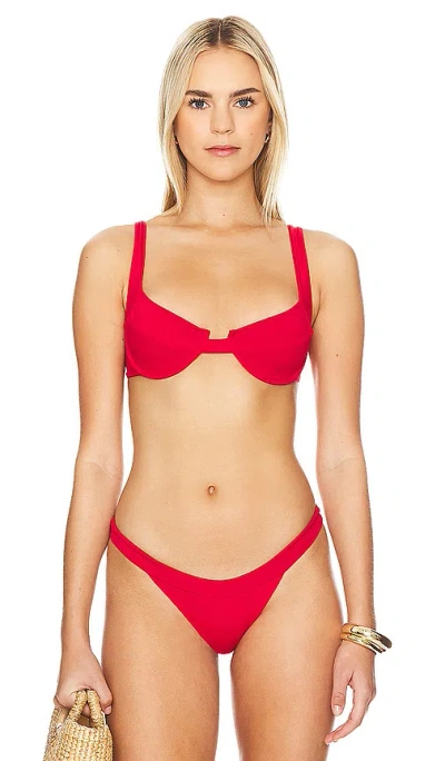 Shop Indah Midori Solid Underwire Bikini Top In Cherry