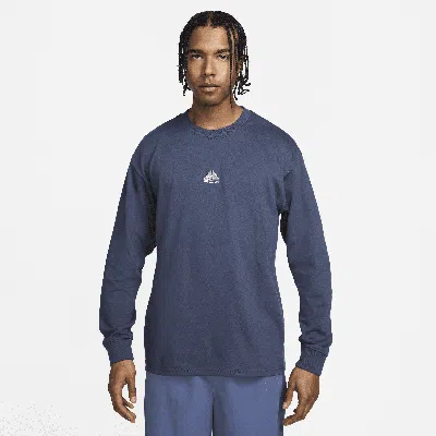 Shop Nike Men's  Acg "lungs" Long-sleeve T-shirt In Blue