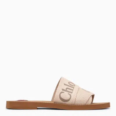Shop Chloé | Woody Beige Flat Sandal In Pink