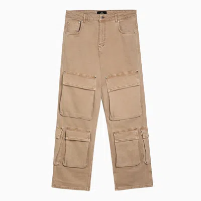Shop Represent | R3ca Beige Denim Cargo Trousers