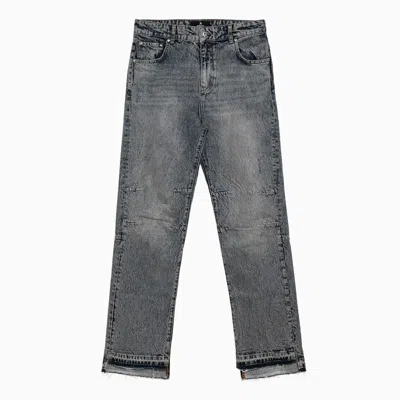 Represent R2 Embroidered Washed Jeans In Blue