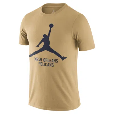 Shop Jordan Men's New Orleans Pelicans Essential  Nba T-shirt In Brown