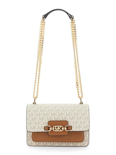 Shop Michael Kors Heather Extra-small Shoulder Bag In Ivory