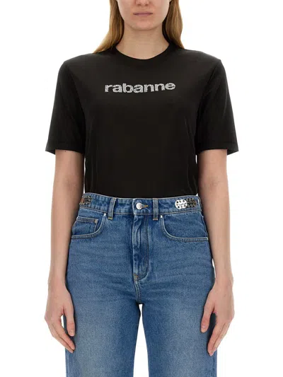 Shop Rabanne T-shirt With Logo In Black