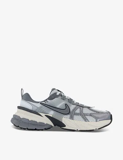 Shop Nike Womens Pure Platinum Matalic Co V2k Run Mesh And Woven Low-top Trainers