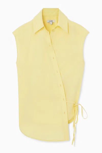 Shop Cos Oversized Sleeveless Wrap Shirt In Yellow