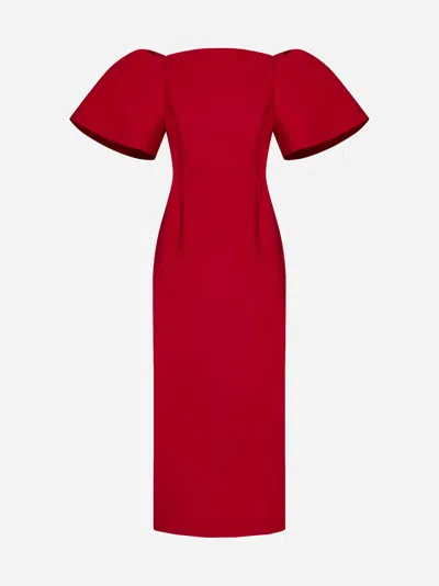 Shop Solace London Lora Midi Dress In Red