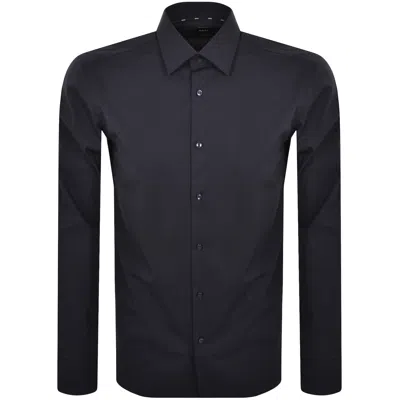 Hugo Boss Boss Men Slim Fit Shirt In Easy-iron Stretch Cotton Poplin In Black