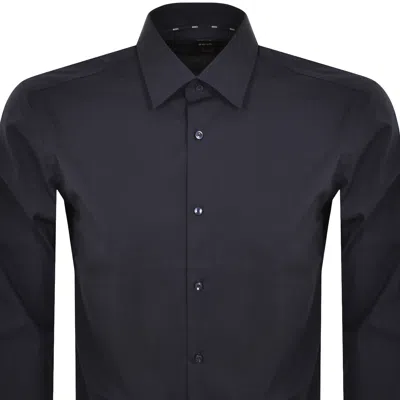 Hugo Boss Boss Men Slim Fit Shirt In Easy-iron Stretch Cotton Poplin In Black