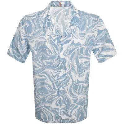 Shop Boss Casual Boss Lapis 3 Short Sleeved Shirt Blue
