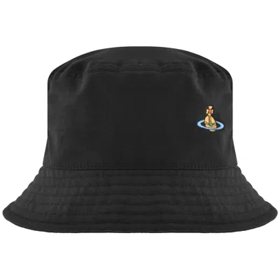 Shop Vivienne Westwood Uni Colour Bucket Hat Black