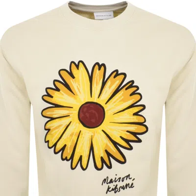Maison Kitsuné Maison Kitsune Flower Sweatshirt Beige In Beige