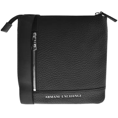 Shop Armani Exchange Flat Crossbody Bag Black
