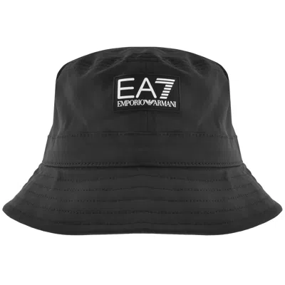 Shop Ea7 Emporio Armani Logo Bucket Hat Black