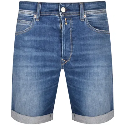 Shop Replay Rbj 901 Mid Wash Shorts Blue