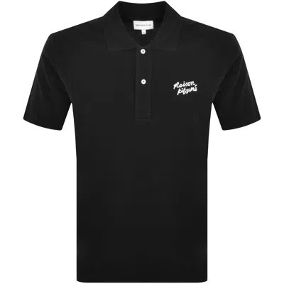 Shop Maison Kitsuné Maison Kitsune Handwriting Polo T Shirt Black
