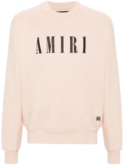 Shop Amiri Neutral Logo-print Cotton Sweatshirt In Nude