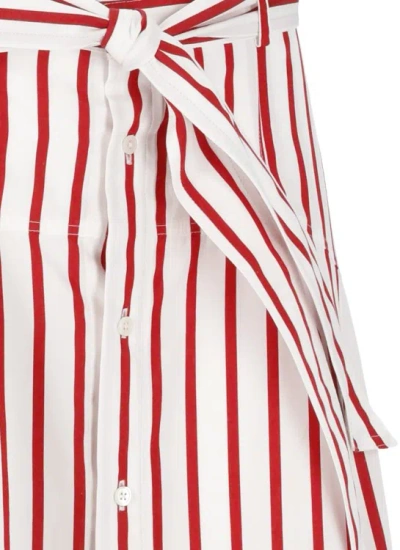 Shop Polo Ralph Lauren Cotton Striped Skirt In Red