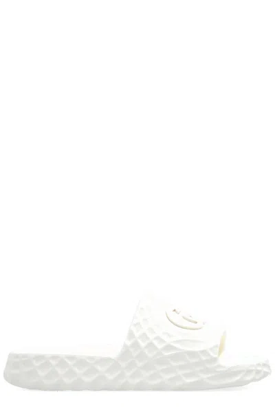 Shop Gucci Interlocking G Slide Sandals In White