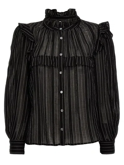 Shop Isabel Marant Étoile Striped Blouse In Black