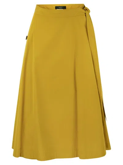 Shop Weekend Max Mara Gavino Midi Poplin Skirt In Yellow