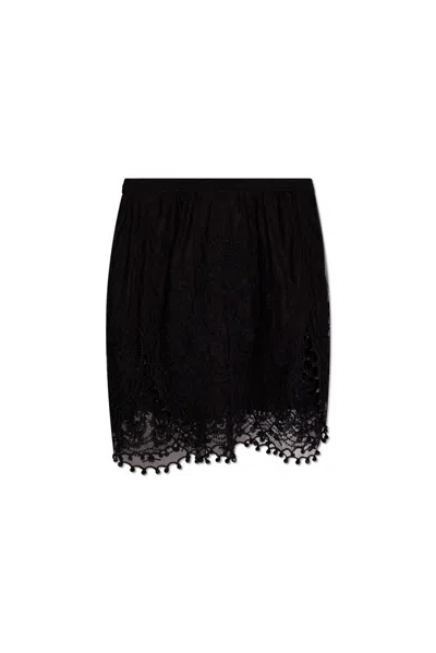 Shop Isabel Marant Viny Laced Skirt In Black