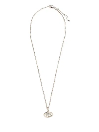 Shop Vivienne Westwood Orb Pendant Necklace In Silver