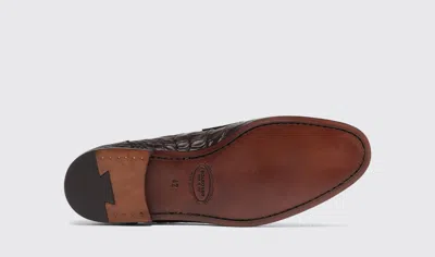 Scarosso Alessandro Dark Brown Croco In Dark Brown - Croco-printed Calf