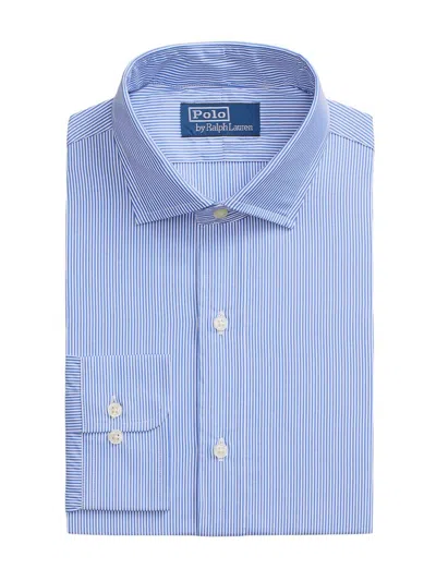 Shop Polo Ralph Lauren Men's Cotton Dress Shirt In Carolina Blue White
