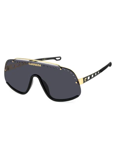 Shop Carrera Men's Flaglab 99mm Aviator Sunglasses In Black Gold Dark Grey