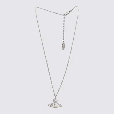 Shop Vivienne Westwood Orb Embellished Necklace In Silver