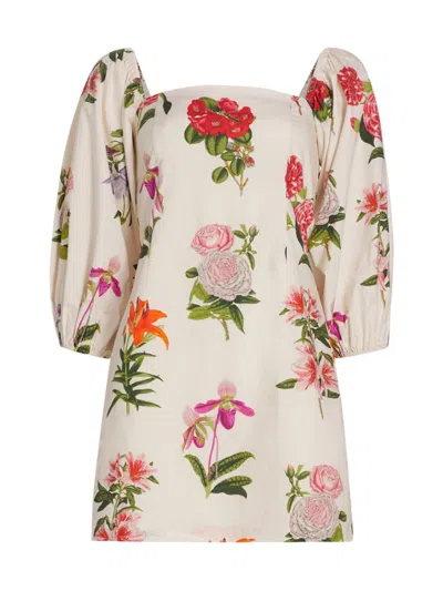 Shop Cara Cara Women's Montauk Floral Cotton Minidress In Egret Camellia Flora